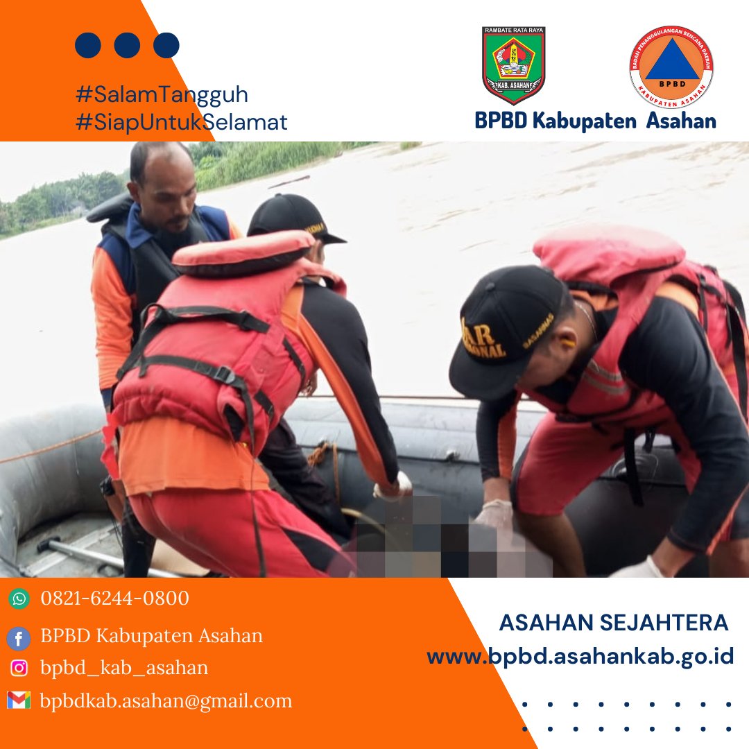 Pencarian di Hari ke-3 (tiga) oleh Tim SAR Gabungan Yang Terdiri Dari BPBD Kabupaten Asahan Dan BASARNAS Pos Tanjung Balai
